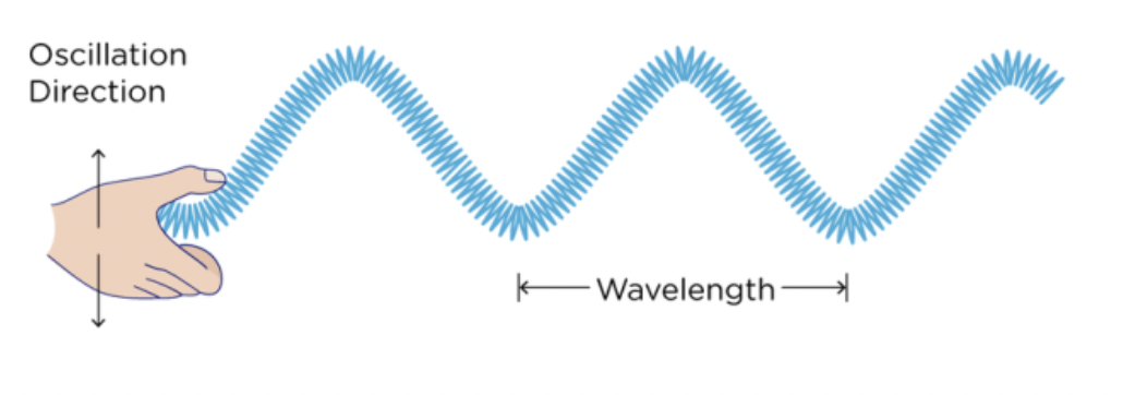 Propagation d'une onde le long d'une corde avec les points S et M